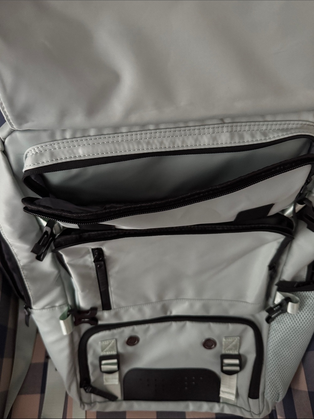NWOT Sage Green Travel Backpack with Multiple Compartments - Picture 2 of 8